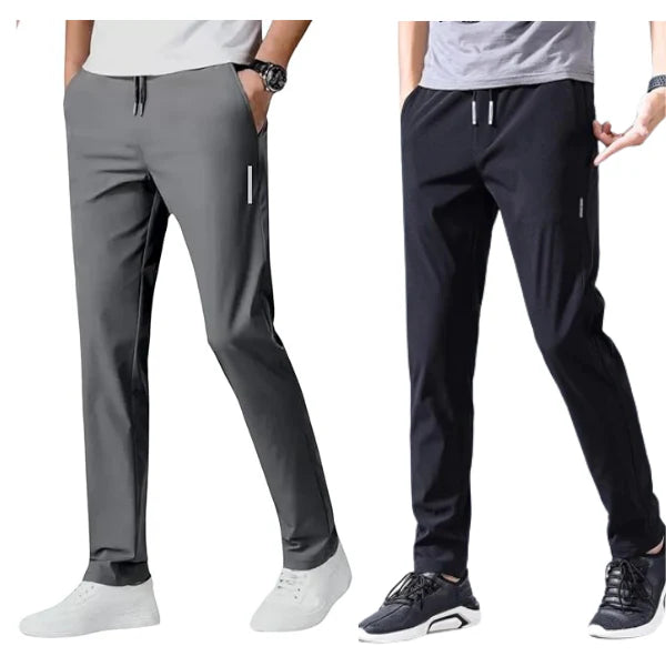 🔥Buy1 Get 1 Free💥🤩PREMIUM MEN'S HIGH STRETCH SKINNY LYCRA PANTS(Black & Gray) 🔥